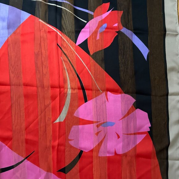 Vintage Abstract Floral Print Scarf - Picture 5 of 11